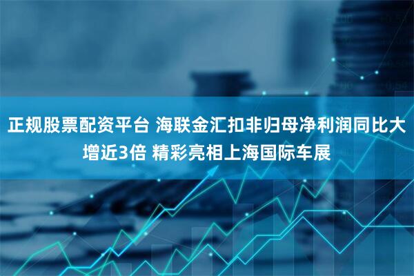 正规股票配资平台 海联金汇扣非归母净利润同比大增近3倍 精彩亮相上海国际车展